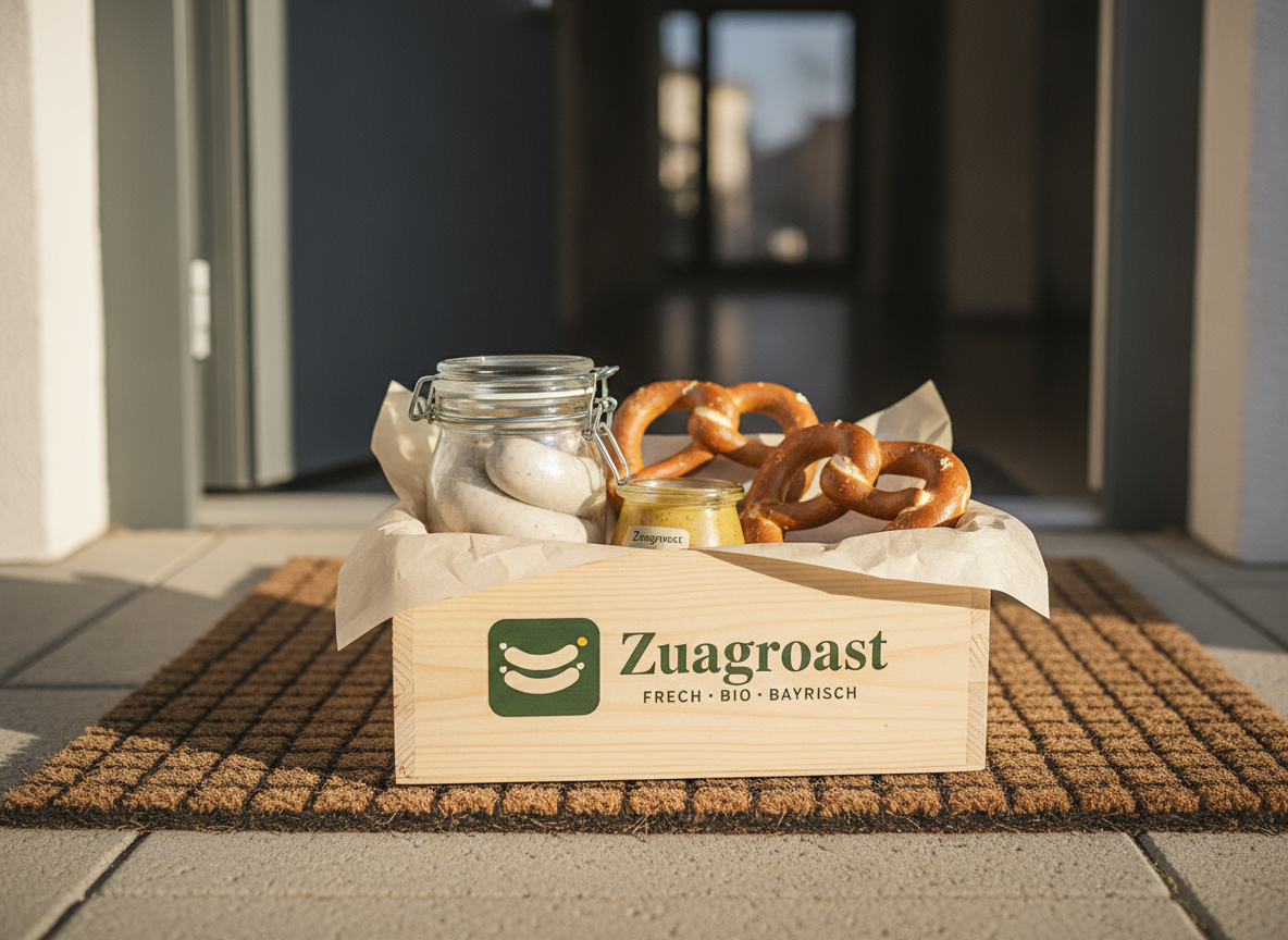 Gekühlte Zuagroast-Lieferkiste vor der Haustür